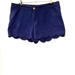 Lilly Pulitzer Navy Scalloped High Waist Shorts